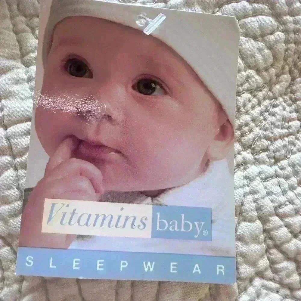 Vitamins Baby Blue Footed Sleepwear 100% Cotton Bear Design Size 3-6 Months